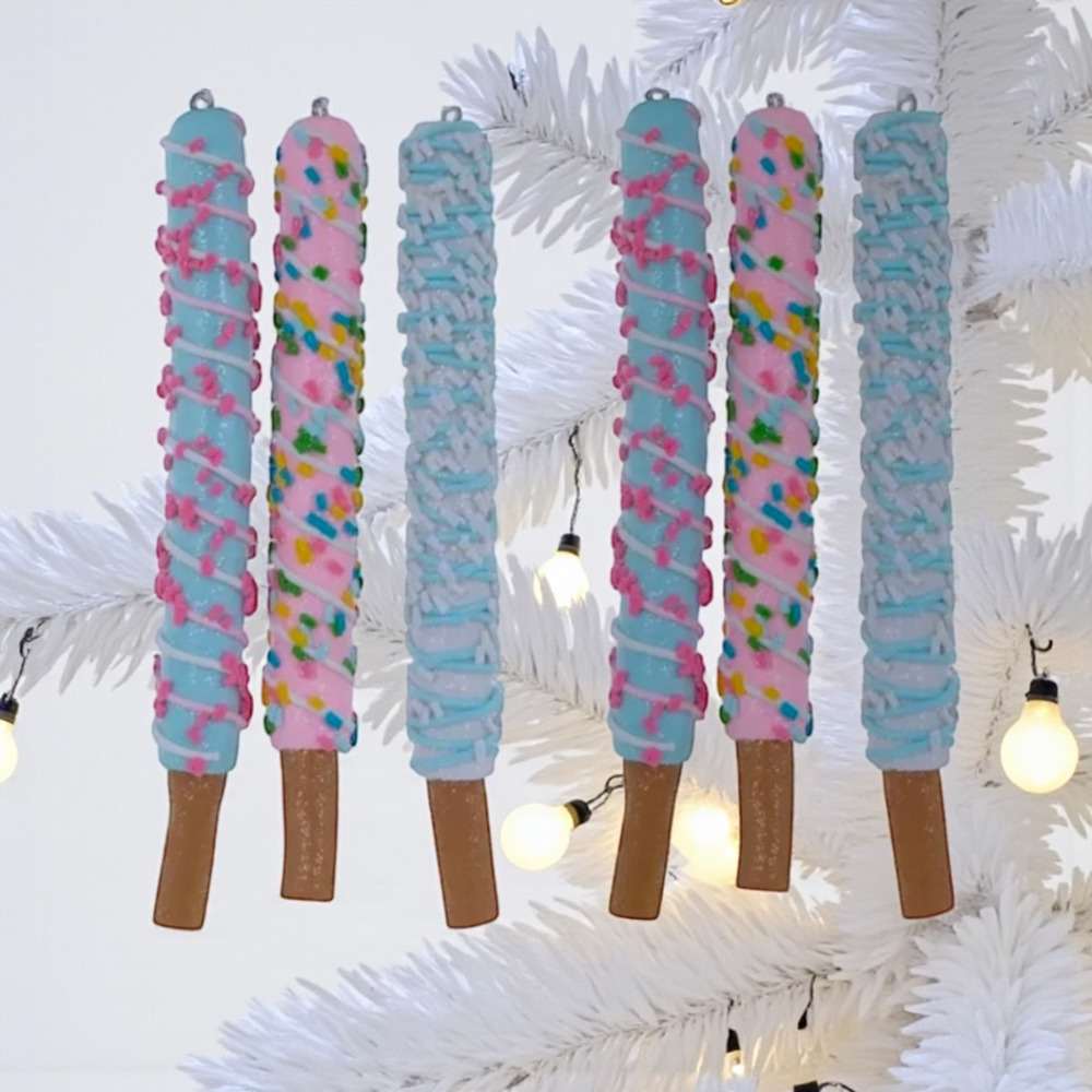 Iced Pretzel Lollipops‎ 6 Christmas Tree Ornament- 6 in